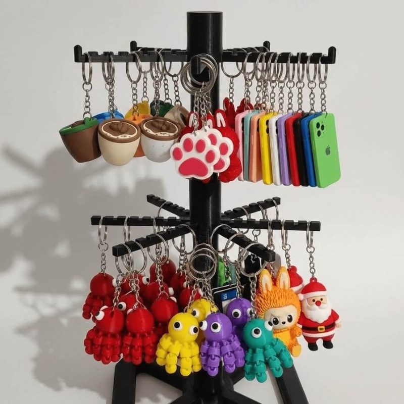 100 Adet Anahtarlık & Teşhir Standı Seti